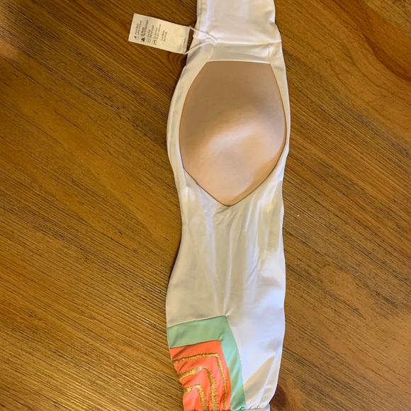 L*Space White &Coral Strapless Chevron Bikini XS S - Picture 7 of 9